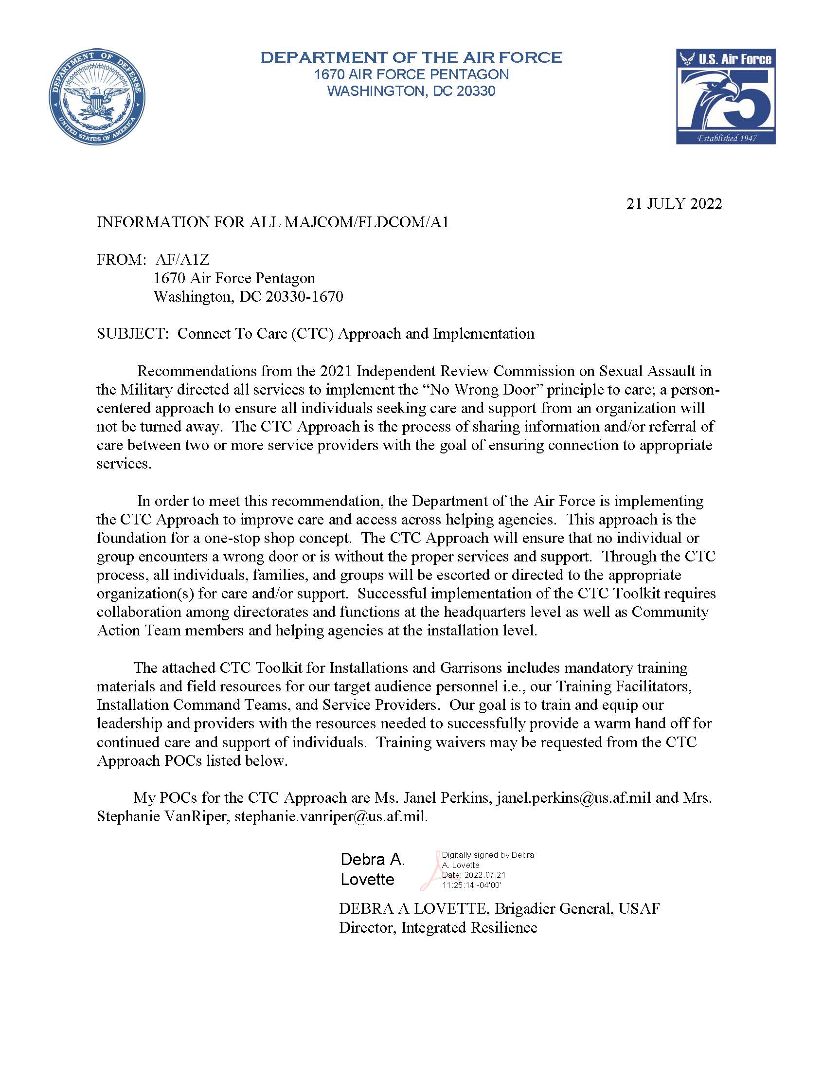 Connect to Care cover letter (available as .pdf in right column)