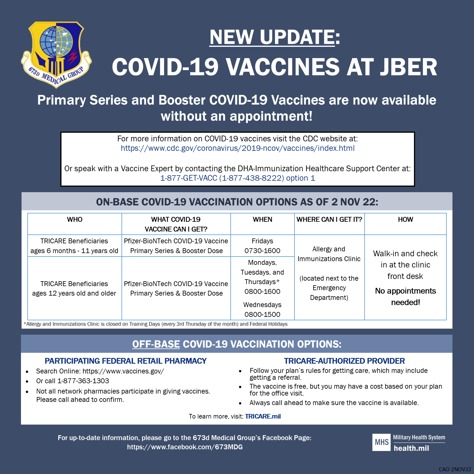 COVID-19 Walk-in vaccination information